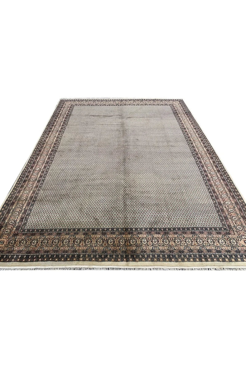 Amazing Hand Knotted Vintage Tribal Badam Gul Wool Area Rug 12.8 x 9.6 Ft