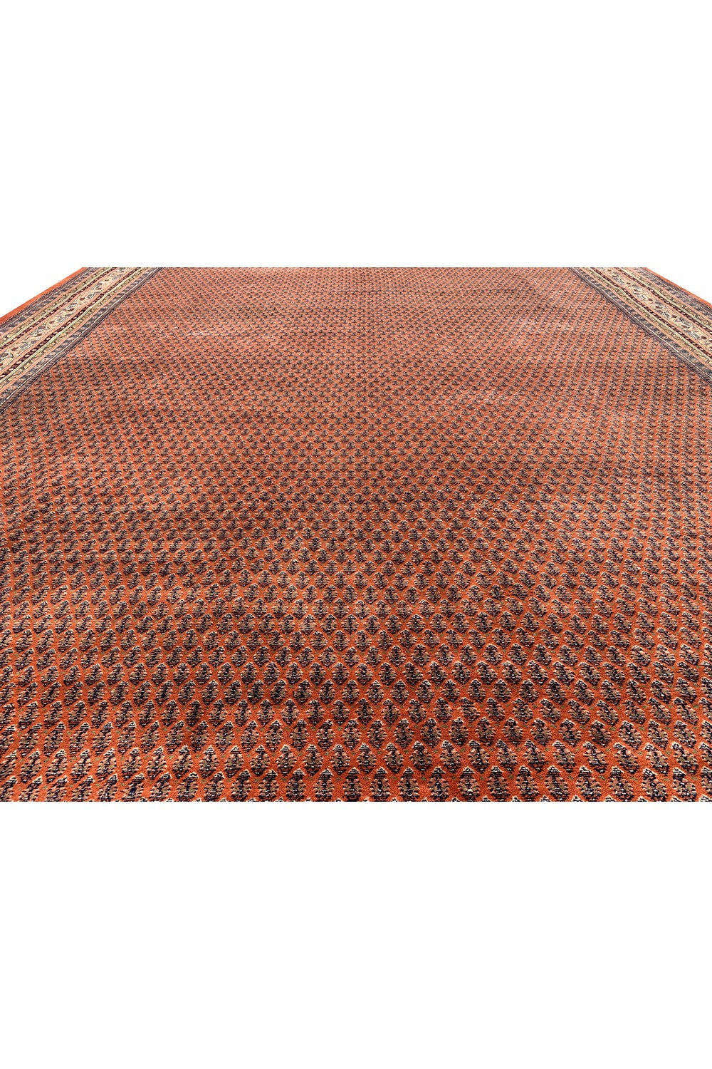 Authentic Hand Knotted Vintage Badam Gul Wool Area Rug 13.0 x 9.11 Ft