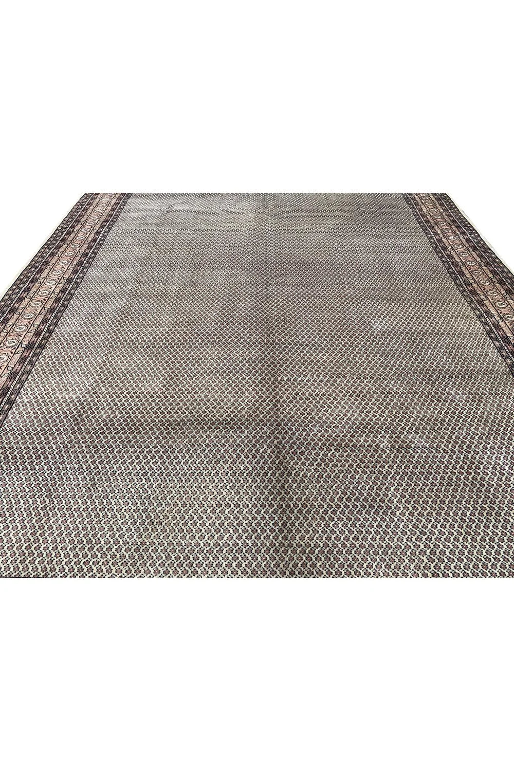 Amazing Hand Knotted Vintage Tribal Badam Gul Wool Area Rug 12.8 x 9.6 Ft