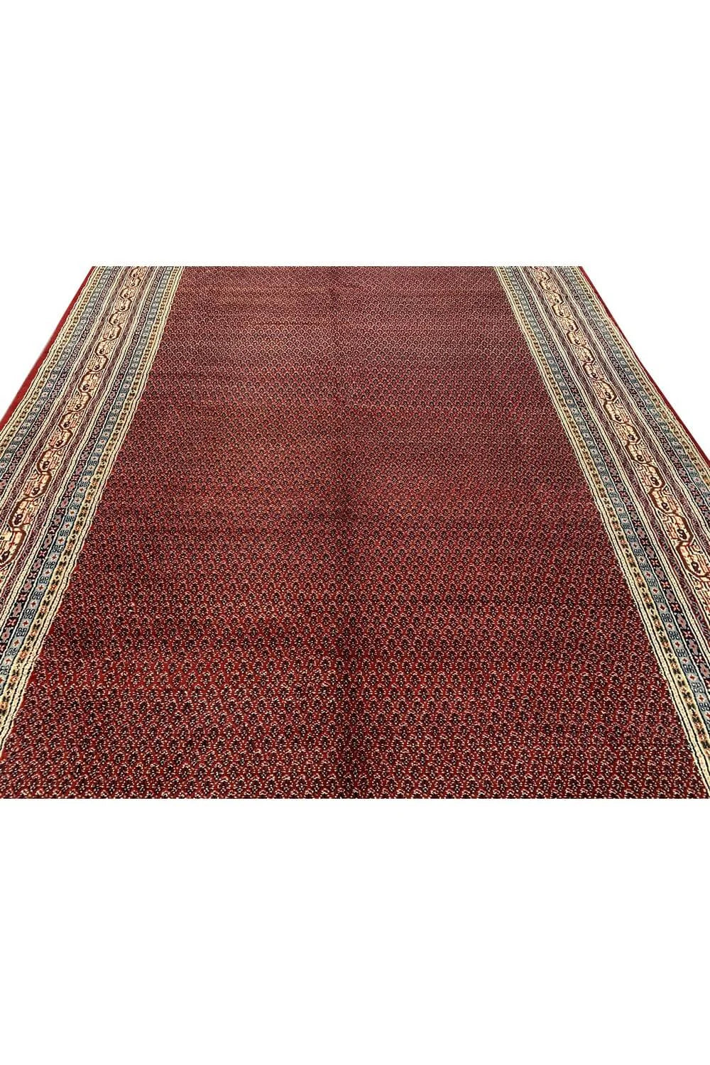 Authentic Hand Knotted Vintage Badam Gul Wool Area Rug 9.0 x 6.1 Ft