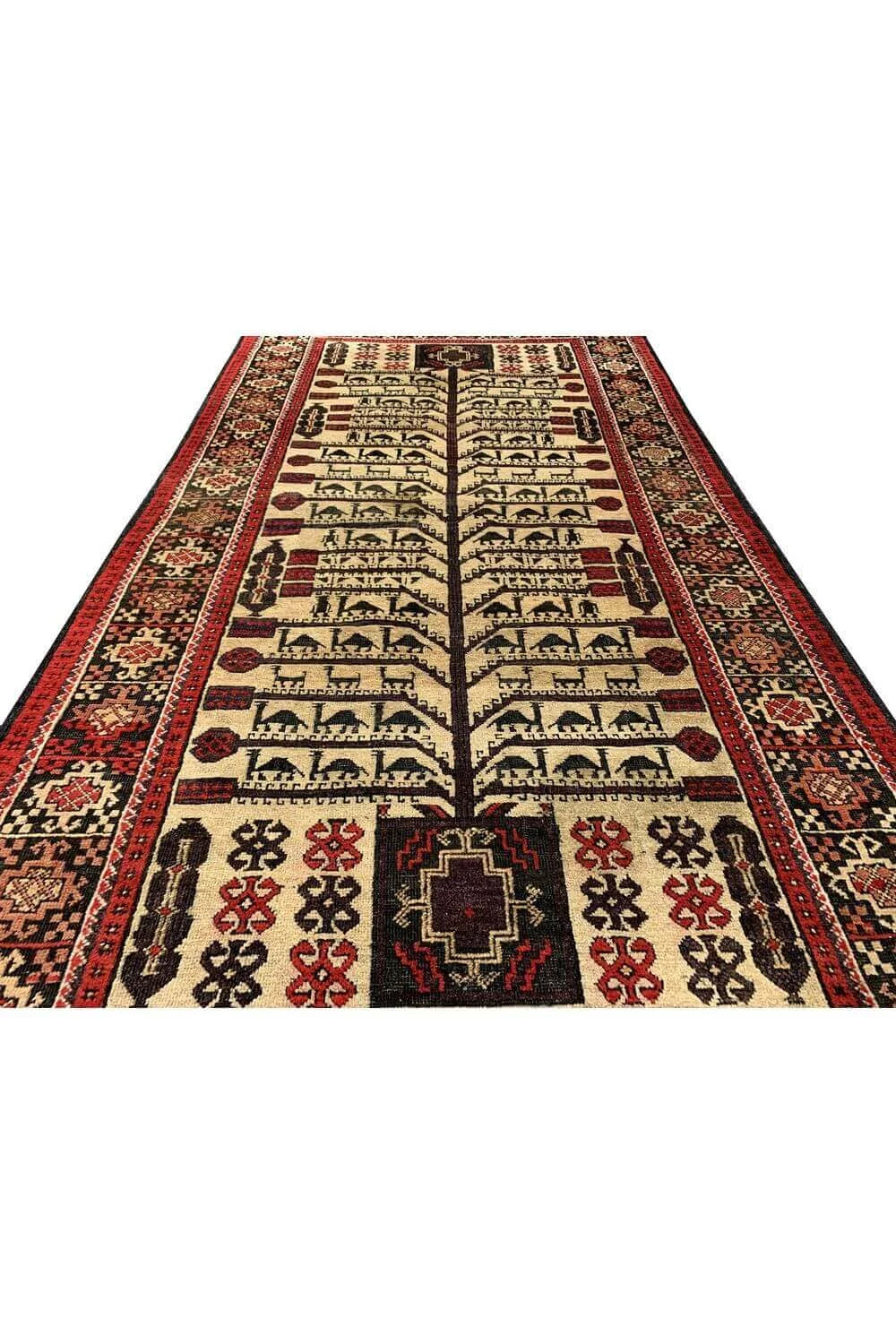 Amazing Hand Knotted Vintage Zaidan Balouch Pictorial Wool Area Rug 6.7 x 3.4 Ft