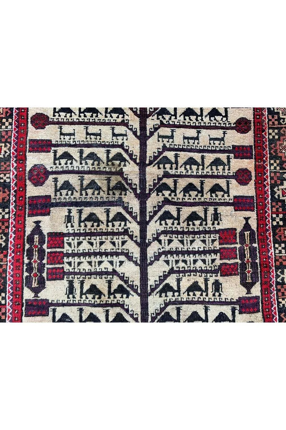 Amazing Hand Knotted Vintage Zaidan Balouch Pictorial Wool Area Rug 6.7 x 3.4 Ft