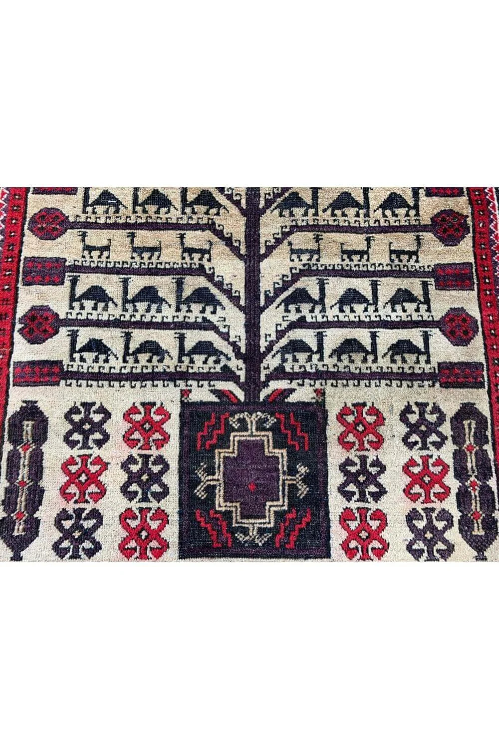 Amazing Hand Knotted Vintage Zaidan Balouch Pictorial Wool Area Rug 6.7 x 3.4 Ft