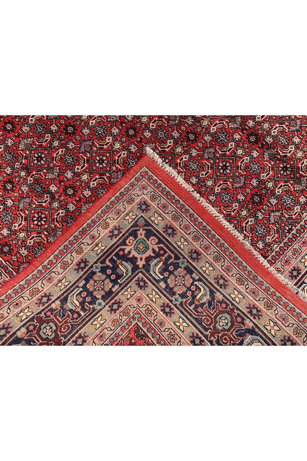 Authentic Hand Knotted Vintage Bijour Wool Area Rug 11.7 x 8.0 Ft