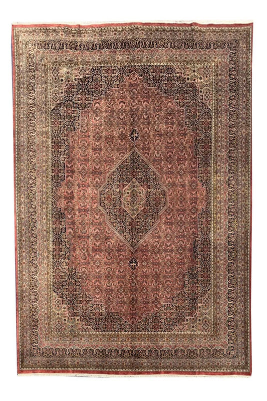 Authentic Hand Knotted Vintage Bijour Wool Area Rug 11.4 x 8.5 Ft