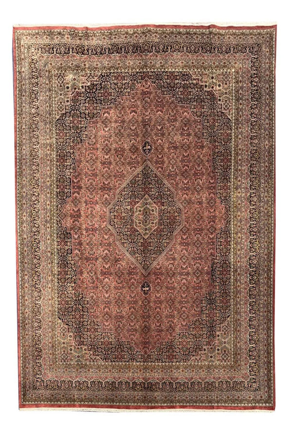 Authentic Hand Knotted Vintage Bijour Wool Area Rug 11.4 x 8.5 Ft