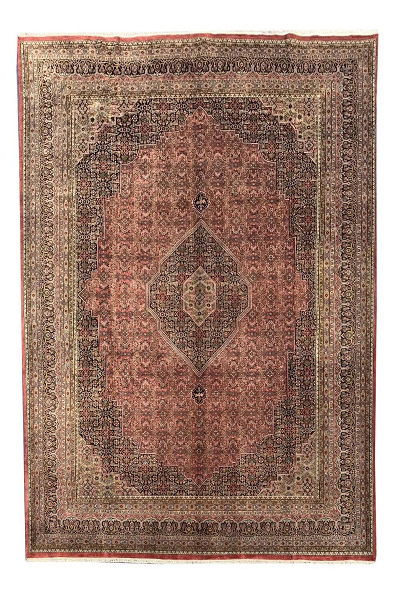 Authentic Hand Knotted Vintage Bijour Wool Area Rug 11.4 x 8.5 Ft