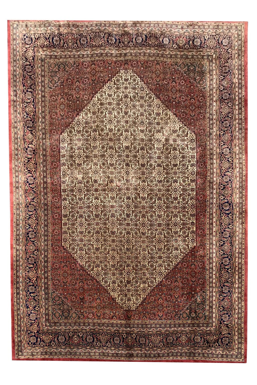 Amazing Hand Knotted Vintage Tribal Bijour Wool Area Rug 13.0 x 9.8 Ft
