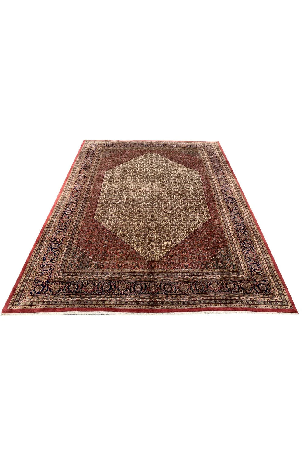 Amazing Hand Knotted Vintage Tribal Bijour Wool Area Rug 13.0 x 9.8 Ft