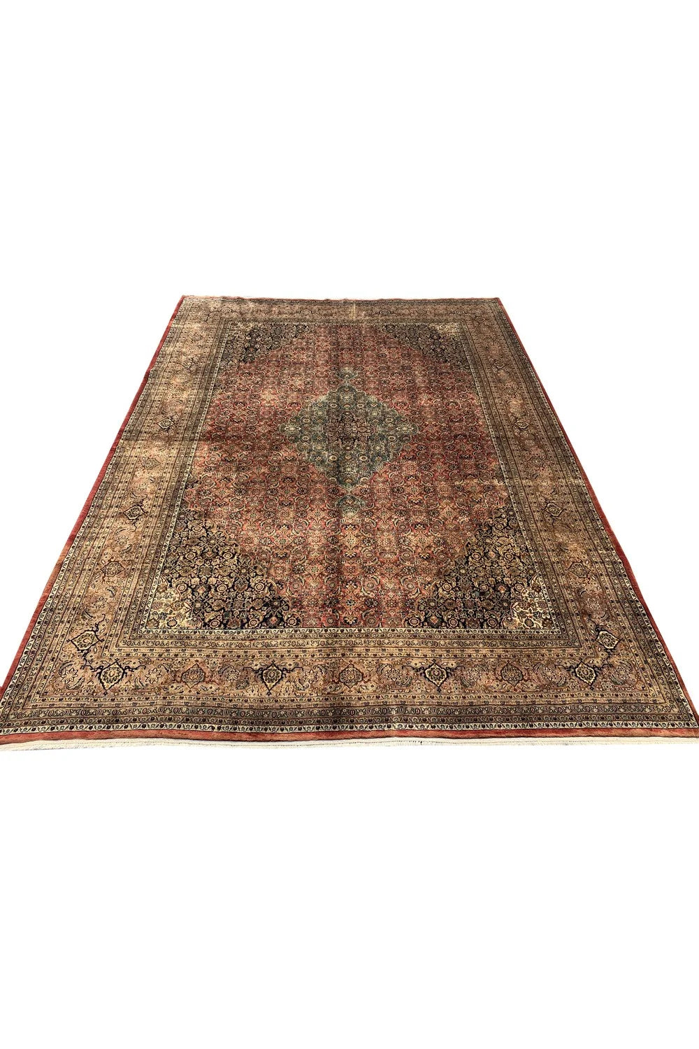 Amazing Hand Knotted Vintage Tribal Bijour Wool Area Rug 13.2 x 9.8 Ft