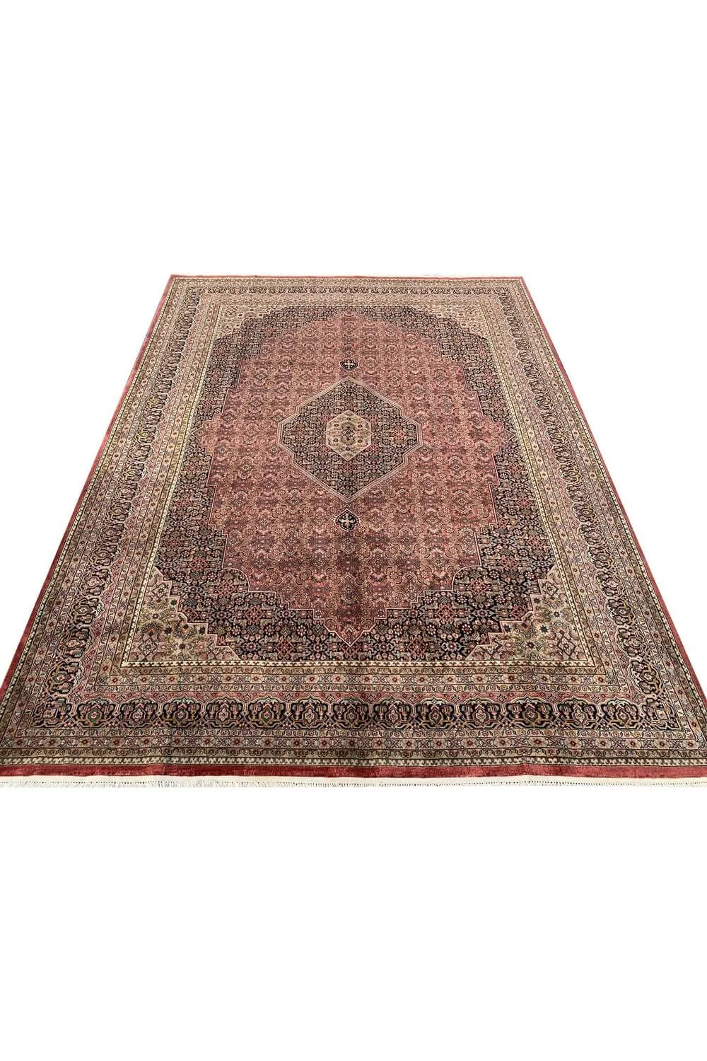 Authentic Hand Knotted Vintage Bijour Wool Area Rug 11.4 x 8.5 Ft