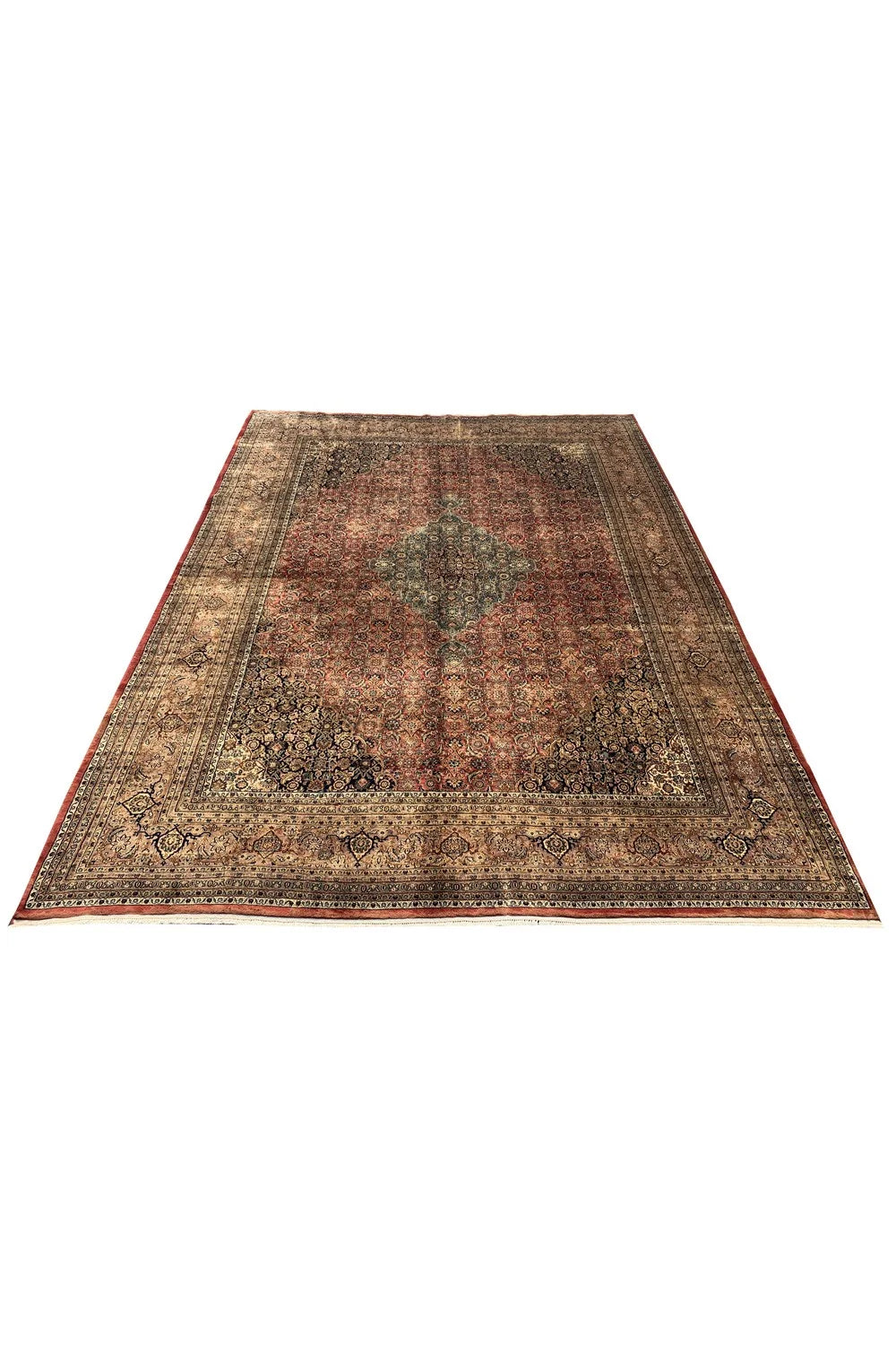 Amazing Hand Knotted Vintage Tribal Bijour Wool Area Rug 13.2 x 9.8 Ft