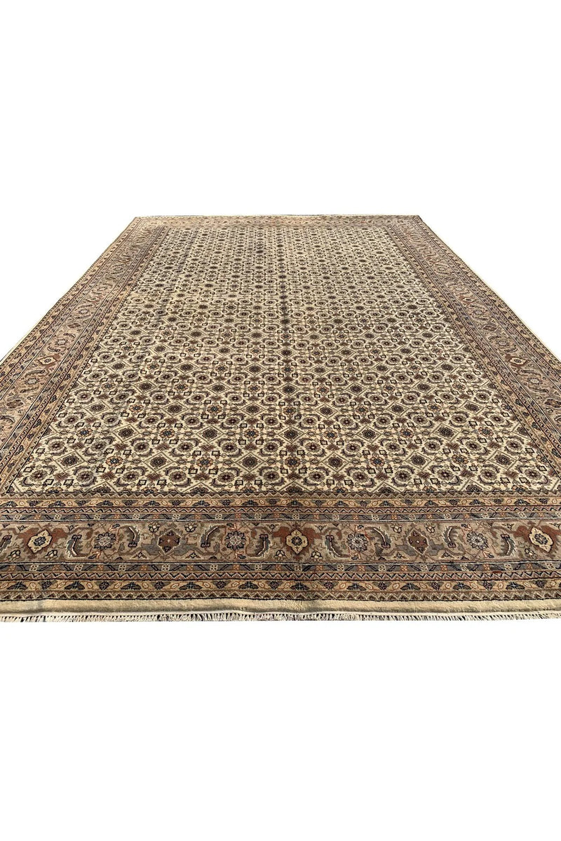 Authentic Hand Knotted Vintage Bijour Wool Area Rug 11.3 x 7.11 Ft
