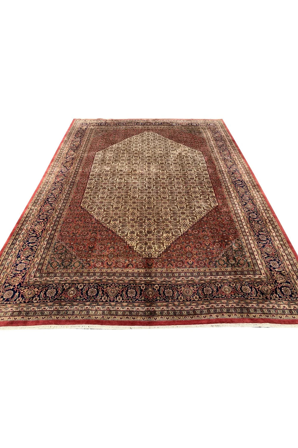 Amazing Hand Knotted Vintage Tribal Bijour Wool Area Rug 13.0 x 9.8 Ft