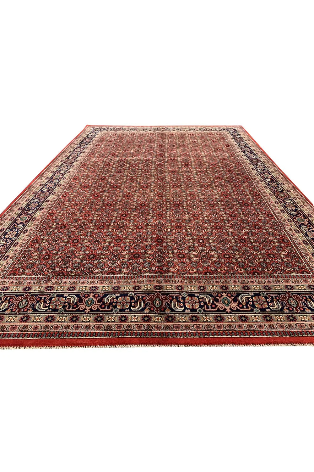 Authentic Hand Knotted Vintage Bijour Wool Area Rug 11.7 x 8.0 Ft