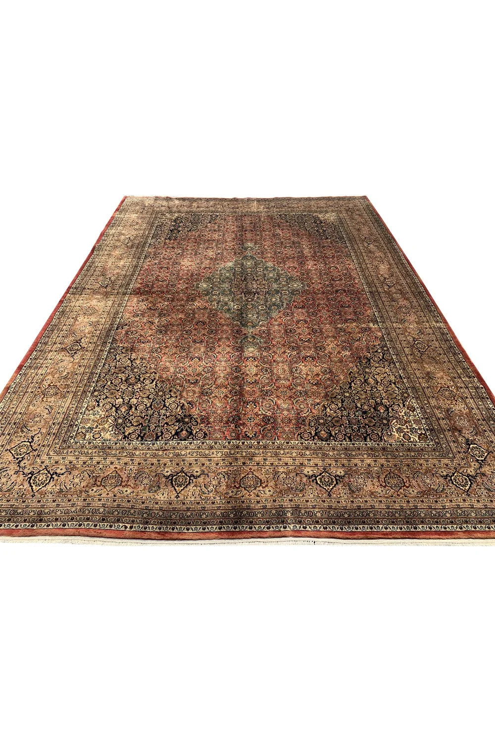 Amazing Hand Knotted Vintage Tribal Bijour Wool Area Rug 13.2 x 9.8 Ft
