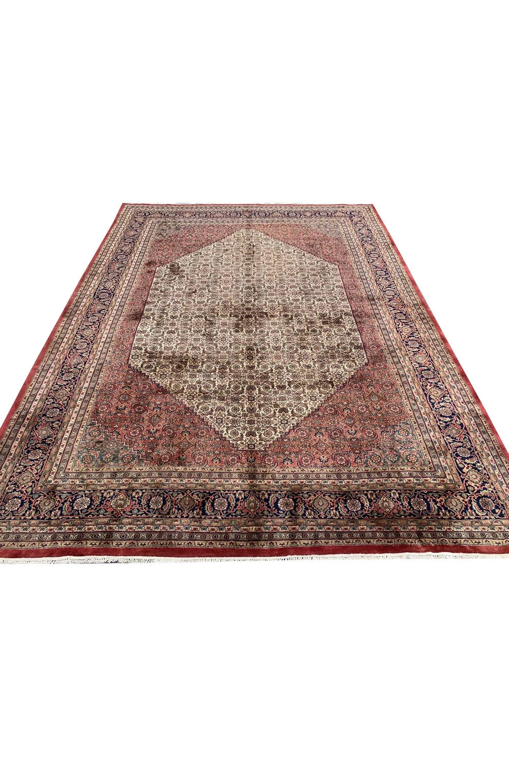 Amazing Hand Knotted Vintage Tribal Bijour Wool Area Rug 13.0 x 9.8 Ft