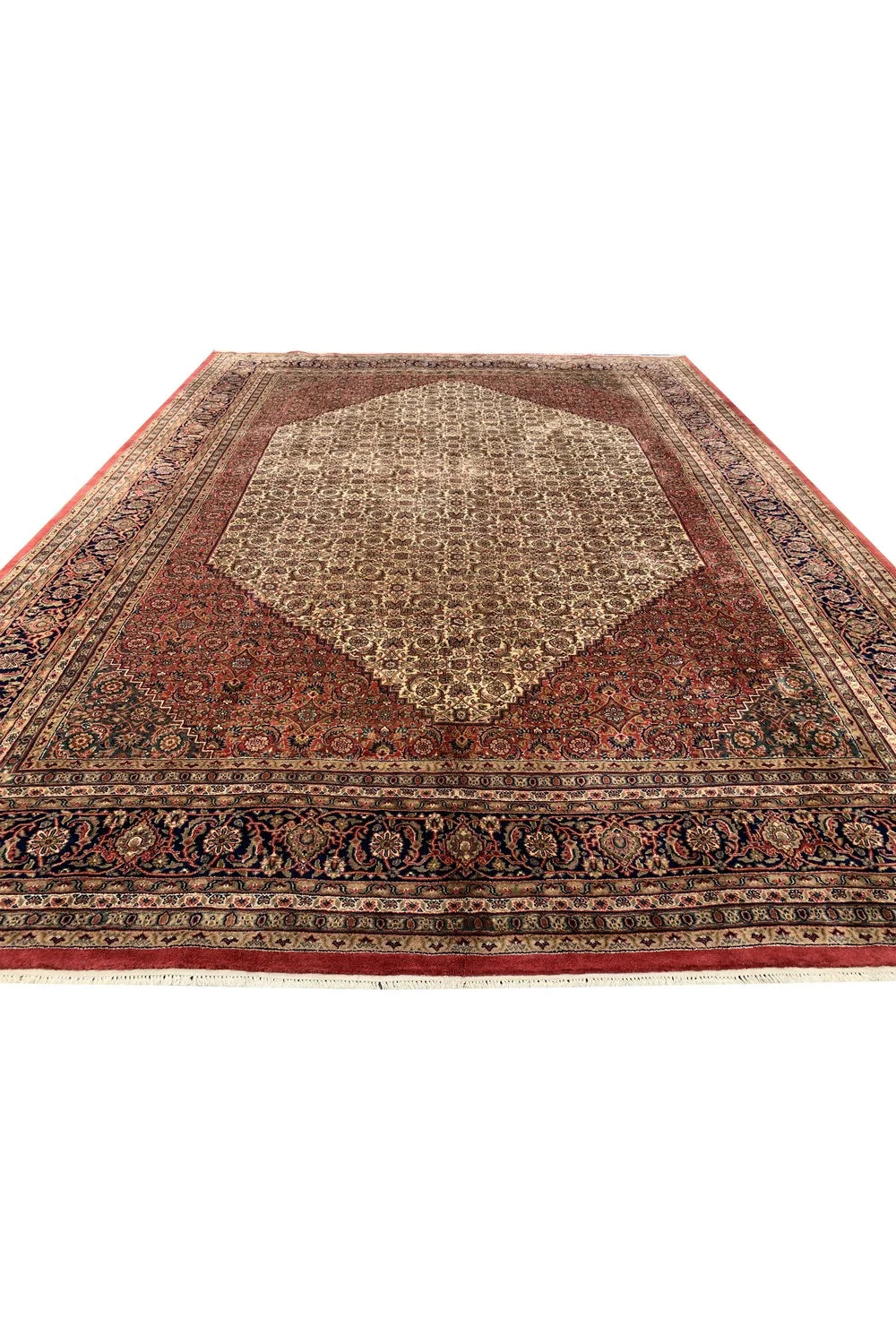 Amazing Hand Knotted Vintage Tribal Bijour Wool Area Rug 13.0 x 9.8 Ft