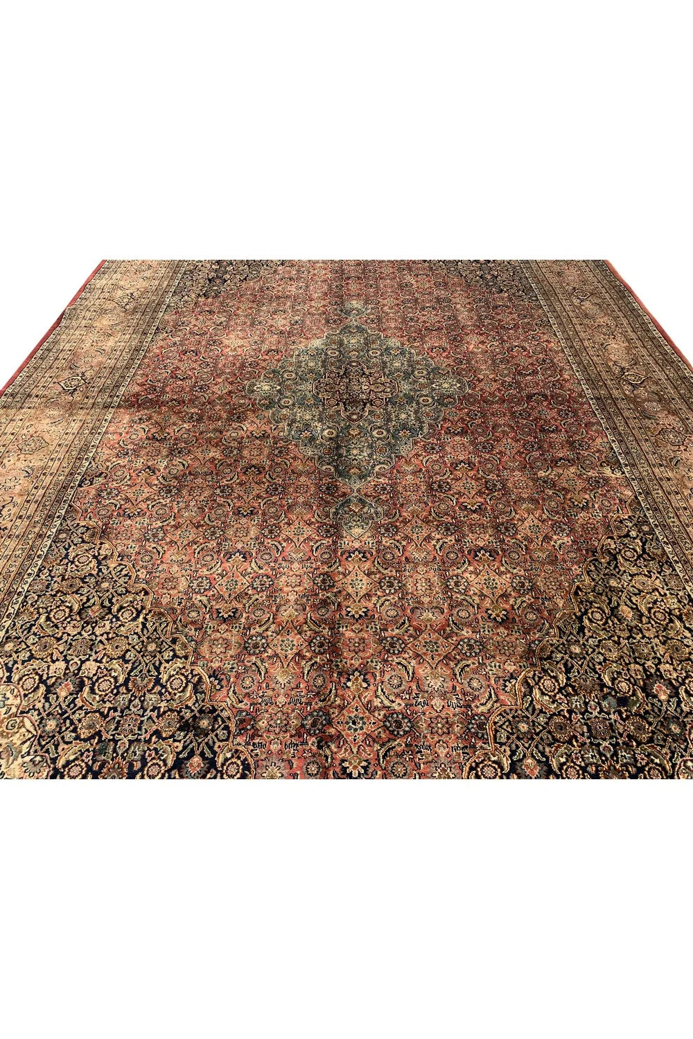 Amazing Hand Knotted Vintage Tribal Bijour Wool Area Rug 13.2 x 9.8 Ft