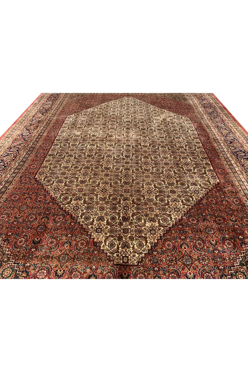 Amazing Hand Knotted Vintage Tribal Bijour Wool Area Rug 13.0 x 9.8 Ft