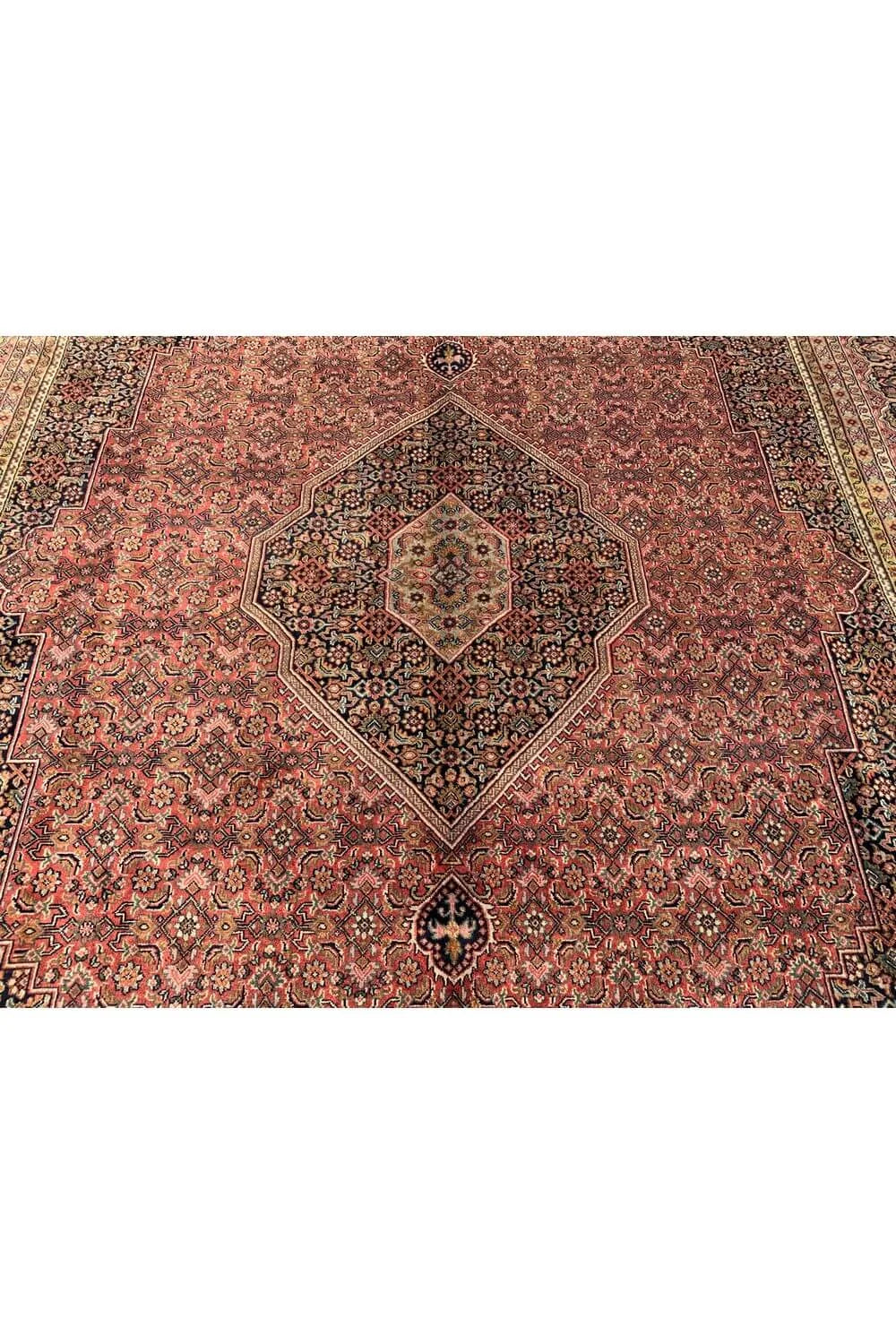 Authentic Hand Knotted Vintage Bijour Wool Area Rug 11.4 x 8.5 Ft