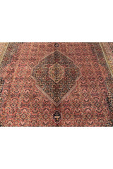 Authentic Hand Knotted Vintage Bijour Wool Area Rug 11.4 x 8.5 Ft