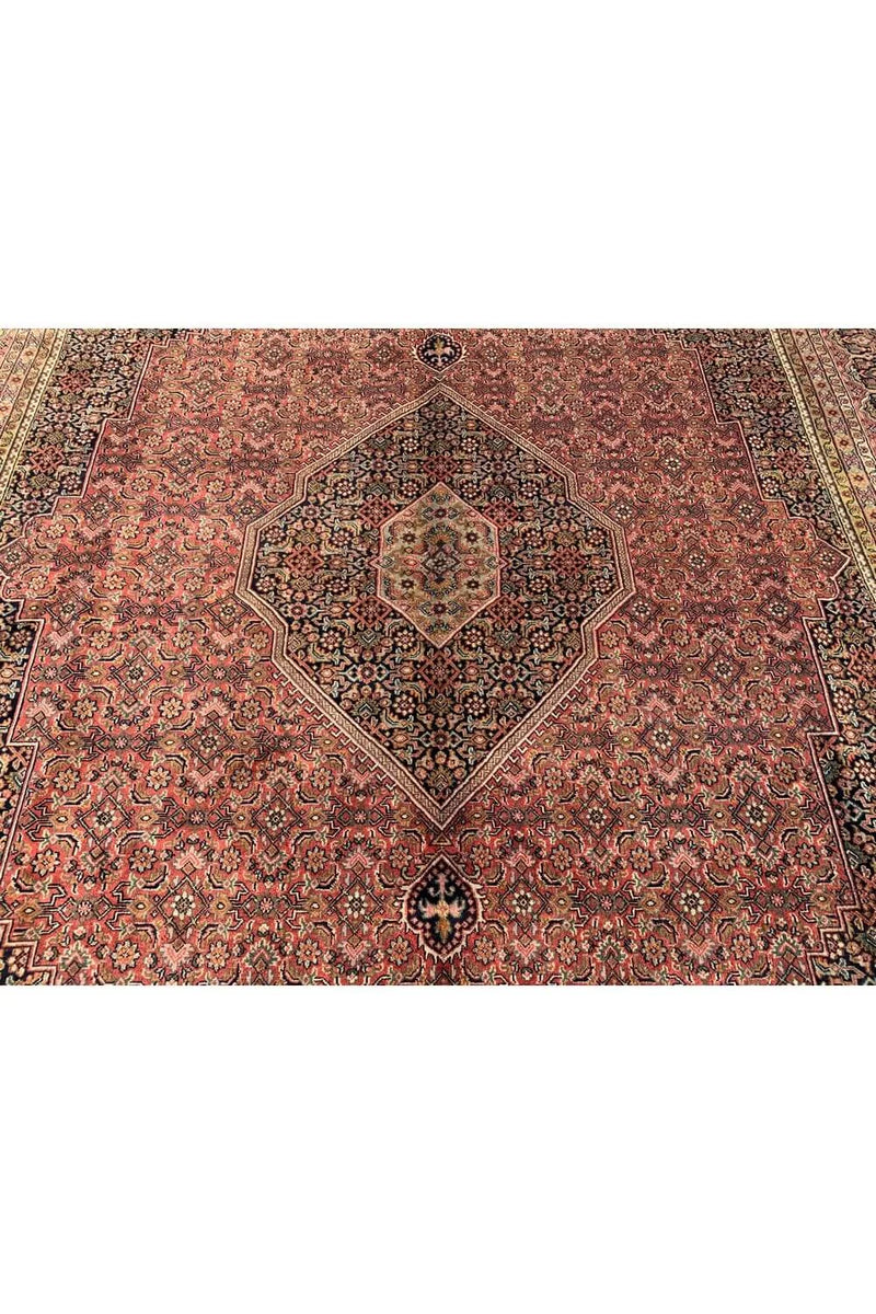 Authentic Hand Knotted Vintage Bijour Wool Area Rug 11.4 x 8.5 Ft
