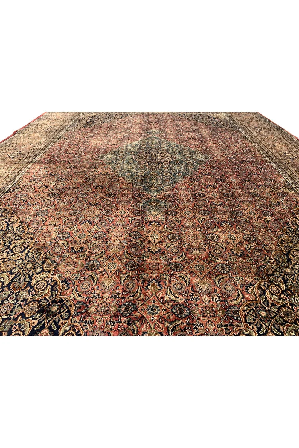 Amazing Hand Knotted Vintage Tribal Bijour Wool Area Rug 13.2 x 9.8 Ft