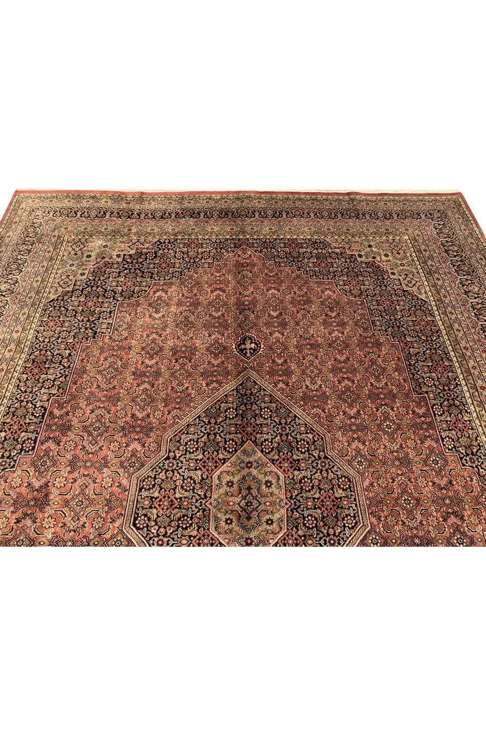 Authentic Hand Knotted Vintage Bijour Wool Area Rug 11.4 x 8.5 Ft