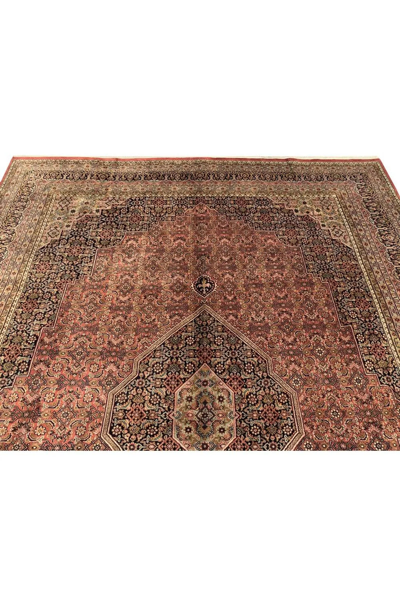 Authentic Hand Knotted Vintage Bijour Wool Area Rug 11.4 x 8.5 Ft