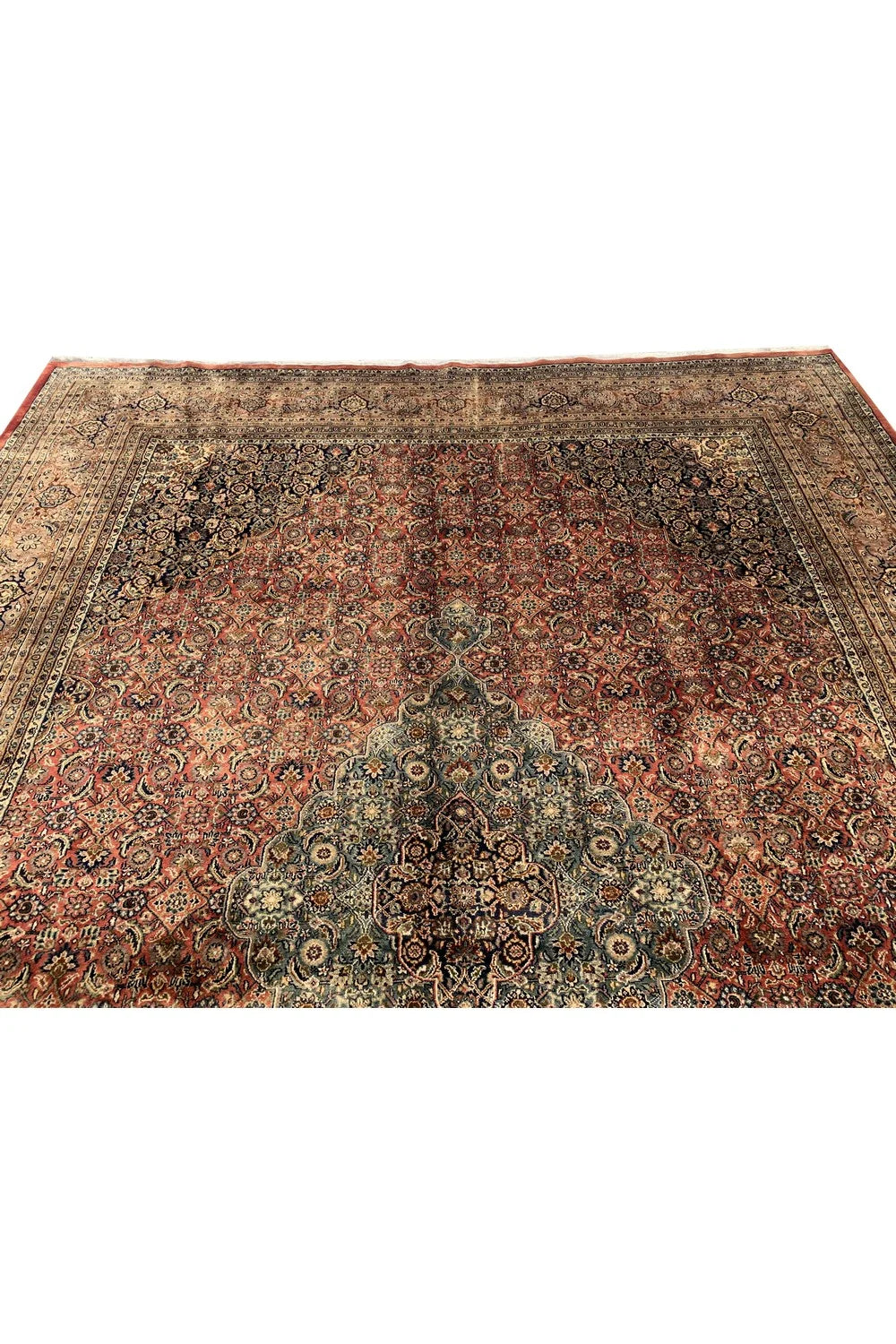 Amazing Hand Knotted Vintage Tribal Bijour Wool Area Rug 13.2 x 9.8 Ft