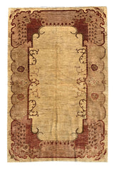 Authentic Hand Knotted Vintage Afghan Chobi Wool Area Rug 9.0 x 7.1 Ft