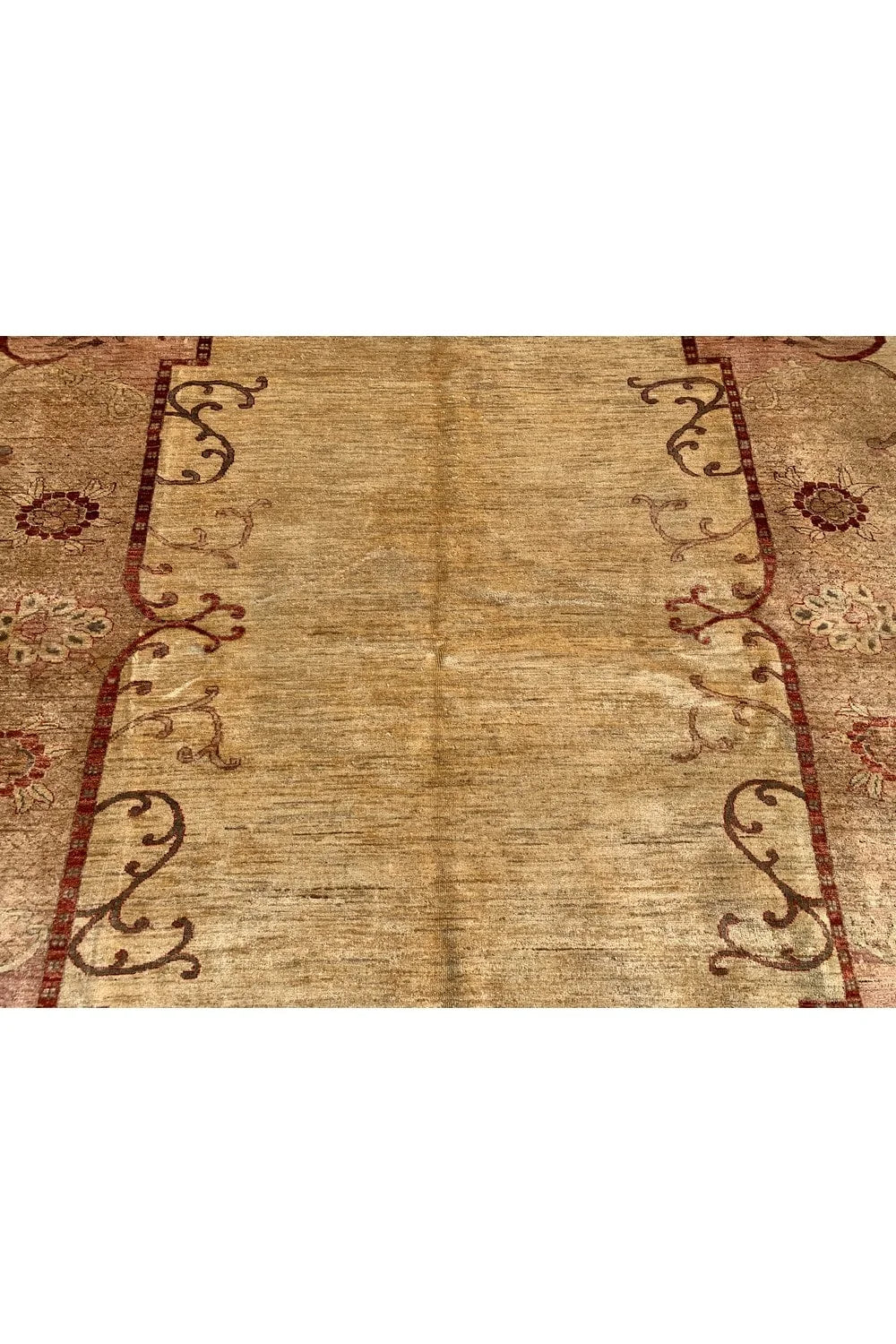 Authentic Hand Knotted Vintage Afghan Chobi Wool Area Rug 9.0 x 7.1 Ft