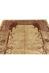 Authentic Hand Knotted Vintage Afghan Chobi Wool Area Rug 9.0 x 7.1 Ft