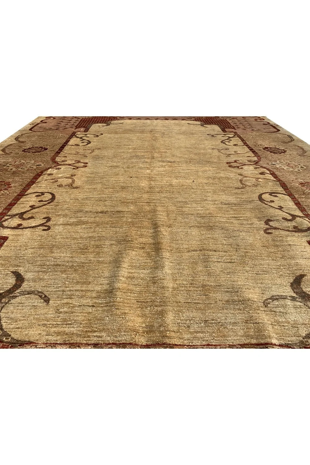 Authentic Hand Knotted Vintage Afghan Chobi Wool Area Rug 9.0 x 7.1 Ft