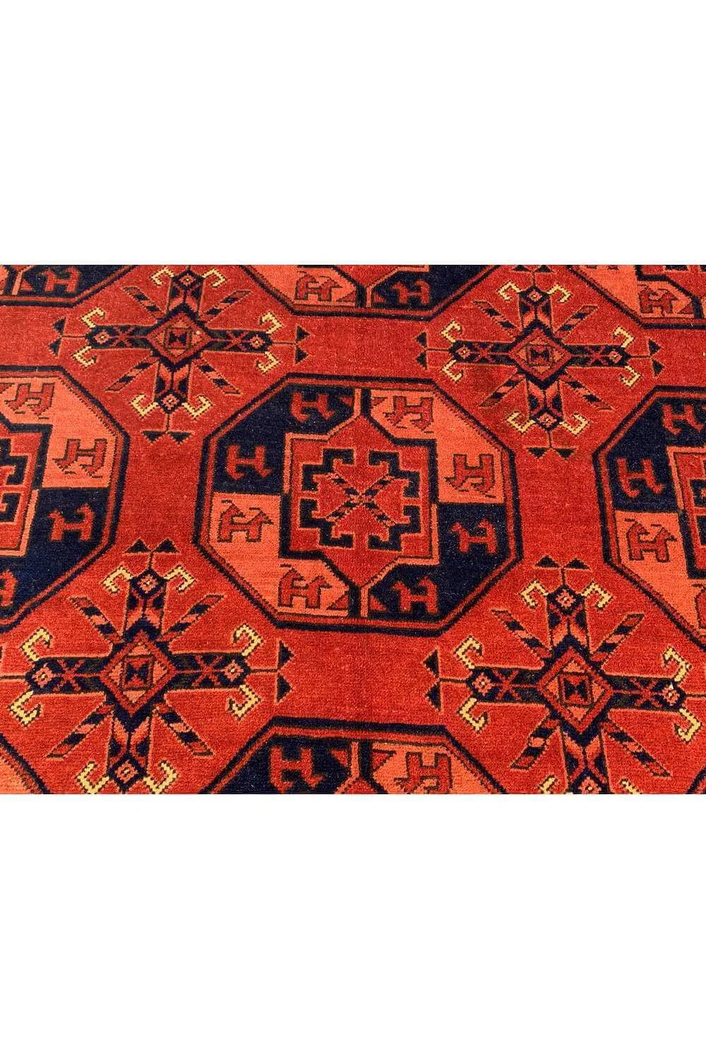 Amazing Hand Knotted Vintage Afghan Turkmen Felpah Wool Area Rug 9.9 x 7.0 Ft