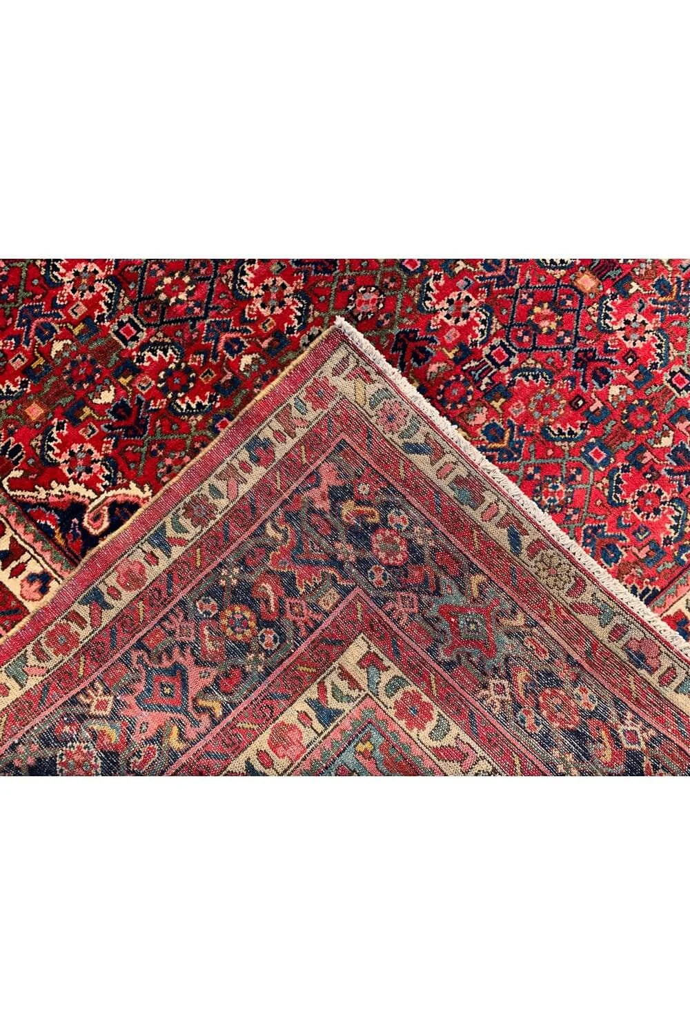 Authentic Hand Knotted Vintage Hamidoun Wool Area Rug 11.11 x 9.1 Ft