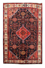 Authentic Hand Knotted Vintage Hamidoun Wool Area Rug 6.5 x 4.2 Ft
