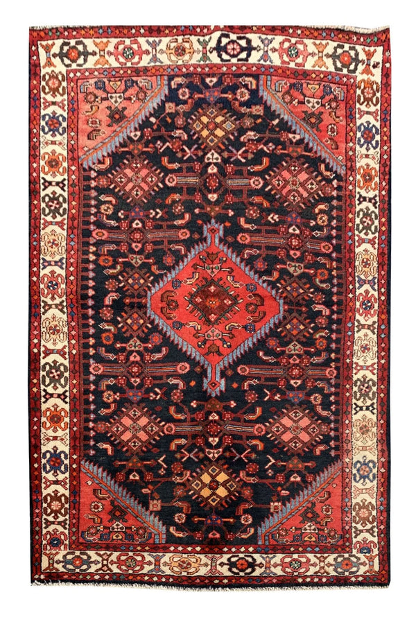 Authentic Hand Knotted Vintage Hamidoun Wool Area Rug 6.5 x 4.2 Ft