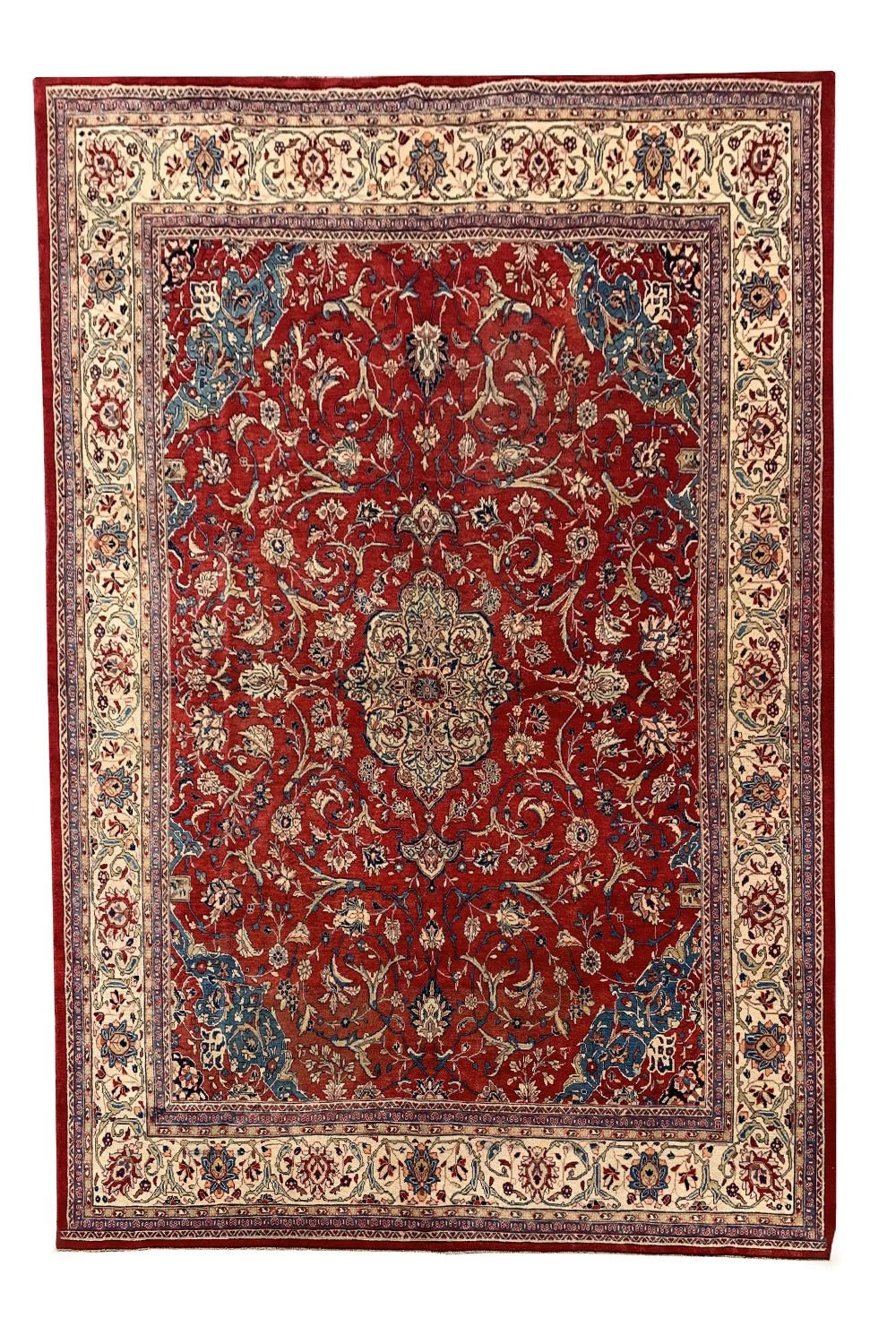 Authentic Hand Knotted Vintage Hamidoun Wool Area Rug 13.1 x 9.9 Ft