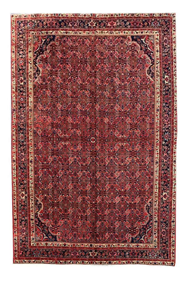 Authentic Hand Knotted Vintage Hamidoun Wool Area Rug 11.11 x 9.1 Ft
