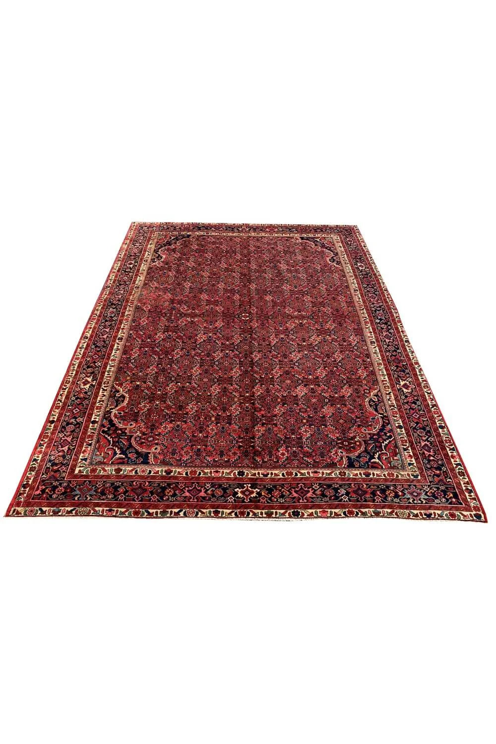 Authentic Hand Knotted Vintage Hamidoun Wool Area Rug 11.11 x 9.1 Ft