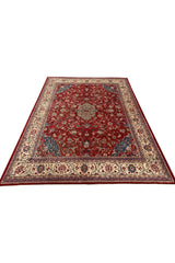 Authentic Hand Knotted Vintage Hamidoun Wool Area Rug 13.1 x 9.9 Ft