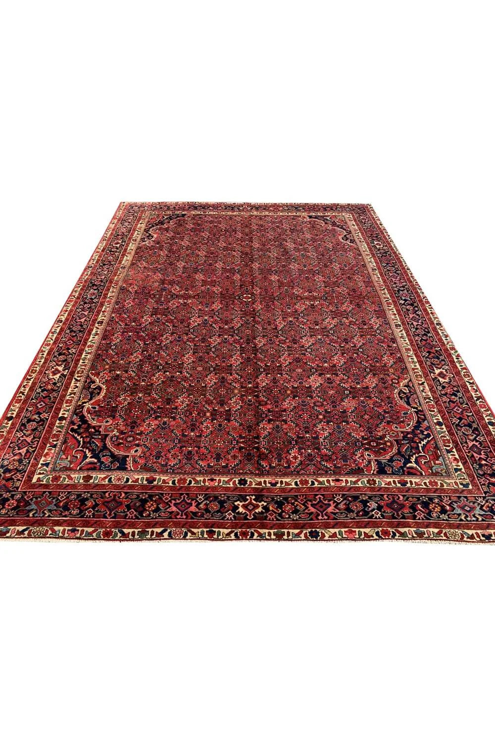 Authentic Hand Knotted Vintage Hamidoun Wool Area Rug 11.11 x 9.1 Ft