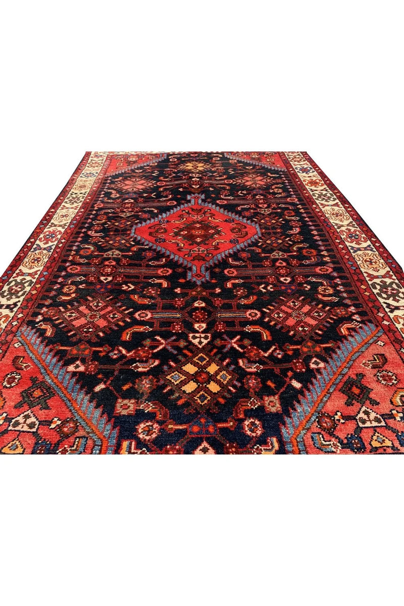 Authentic Hand Knotted Vintage Hamidoun Wool Area Rug 6.5 x 4.2 Ft
