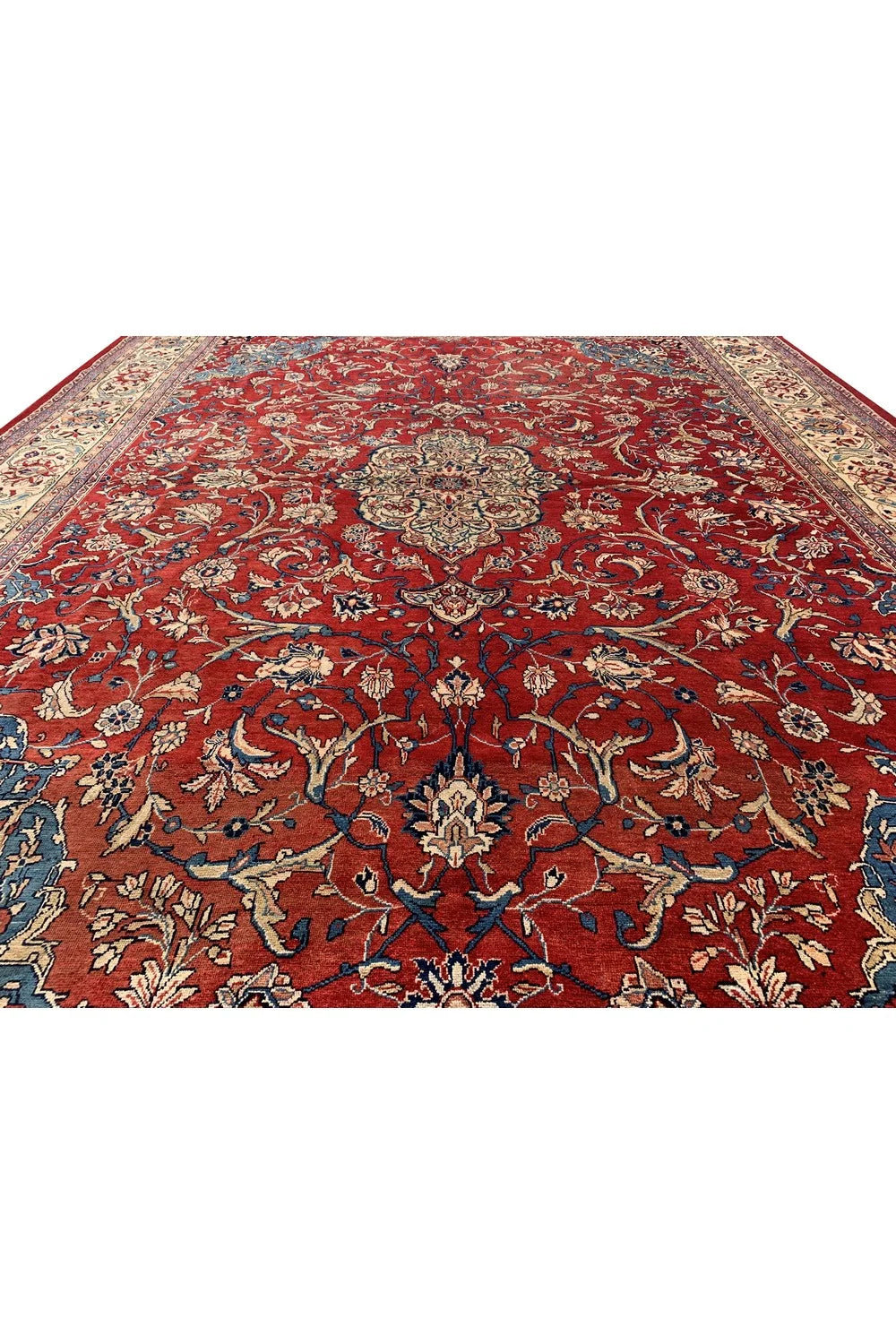 Authentic Hand Knotted Vintage Hamidoun Wool Area Rug 13.1 x 9.9 Ft