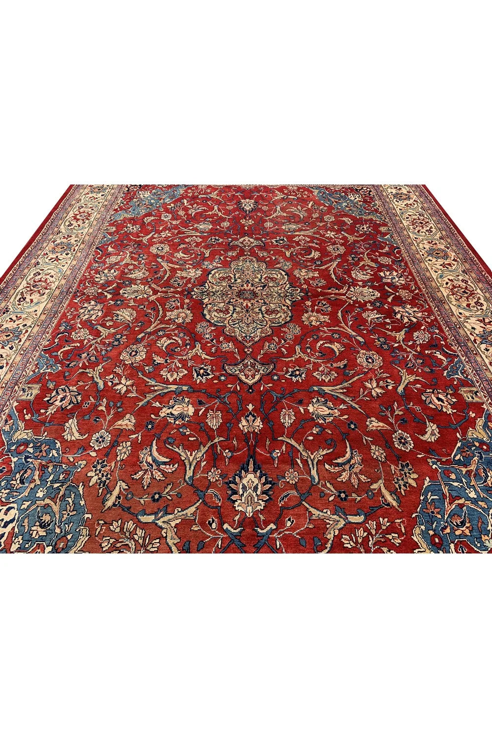 Authentic Hand Knotted Vintage Hamidoun Wool Area Rug 13.1 x 9.9 Ft