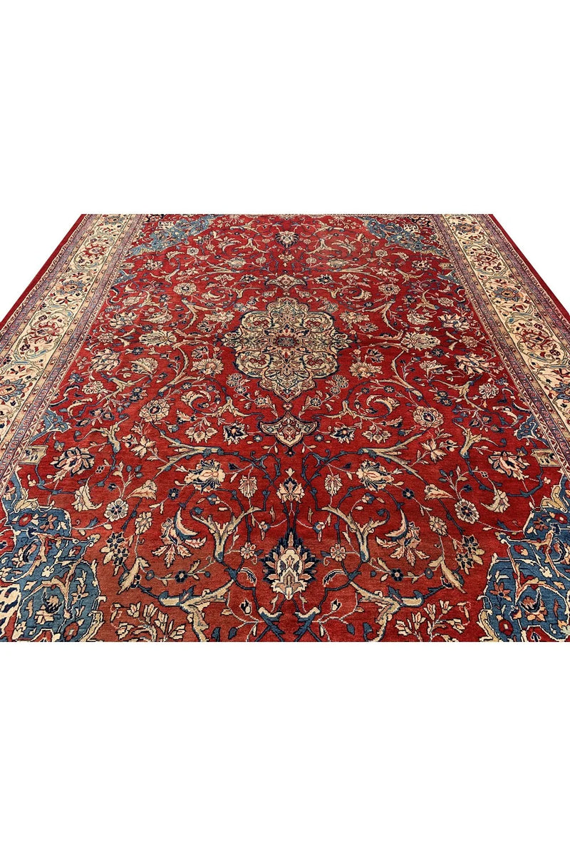Authentic Hand Knotted Vintage Hamidoun Wool Area Rug 13.1 x 9.9 Ft