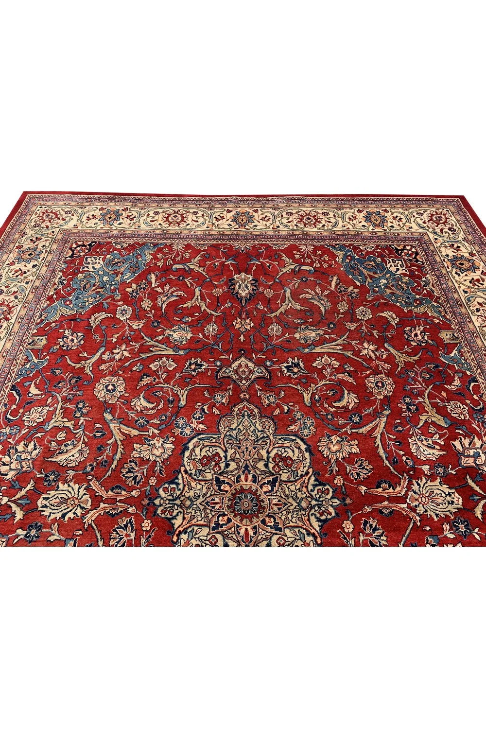 Authentic Hand Knotted Vintage Hamidoun Wool Area Rug 13.1 x 9.9 Ft