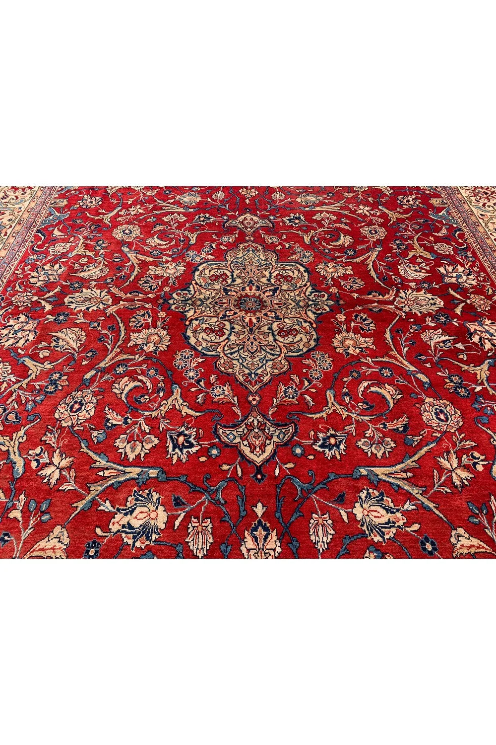Authentic Hand Knotted Vintage Hamidoun Wool Area Rug 13.1 x 9.9 Ft